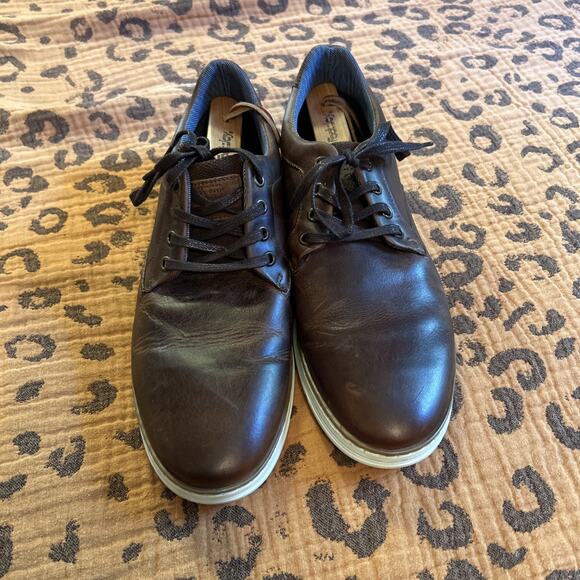 Bull Boxer Shoes Mens 12 Leather Lace Up Jasyn Plain Toe Oxford Dress Shoe Brown - Picture 2 of 7